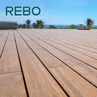 Outdoor strand woven bamboo waterproof terrace flooring for garden