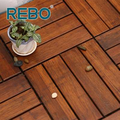 Bamboo deck flooring tile click system for balcony